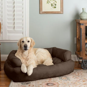 Overstuffed Luxury Dog Sofa in Luxury Microsuede Collection