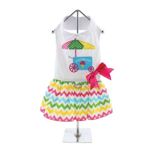 Ice Cream Cart Dress with Matching Leash Small