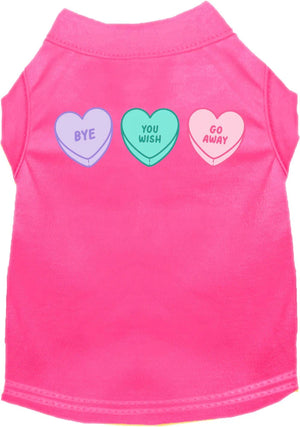 Anti Valentines Hearts Screen Print Dog Shirt in Many Colors