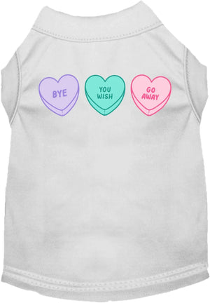 Anti Valentines Hearts Screen Print Dog Shirt in Many Colors