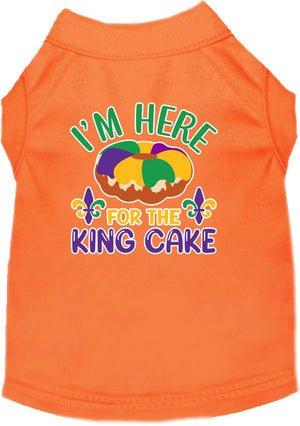 I'm Here For The King Cake Screen Print Dog Shirt in Many Colors