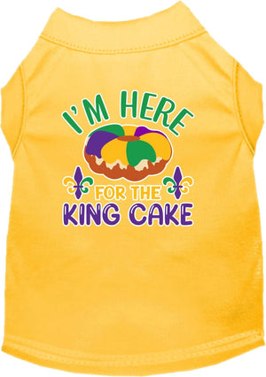 I'm Here For The King Cake Screen Print Dog Shirt in Many Colors