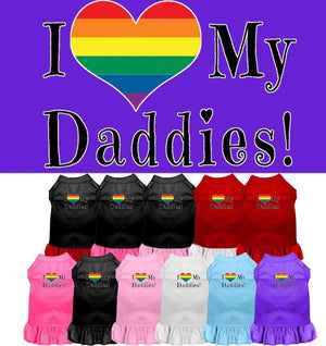 Pride I Heart My Daddies Screen Print Dress in Many Colors