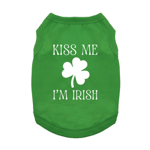 Kiss Me I'm Irish Dog Shirt - Emerald Green