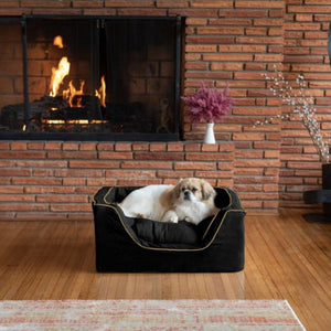 Luxury Square Dog Bed With Microsuede in Many Colors