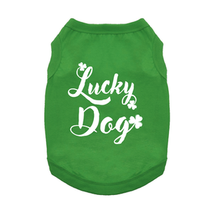 Lucky Dog Dog Shirt - Emerald Green