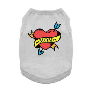 Mom Tattoo Dog Shirt - Glacier Gray