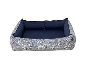 Terrace Bed in Navy Palms