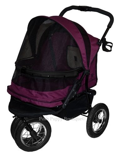 Pet Gear Double No-Zip Pet Stroller, Boysenberry
