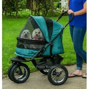 Pet Gear No-Zip Double Pet Stroller, Pine Green