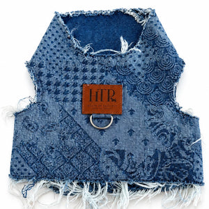 Printed Patchwork Denim Harness