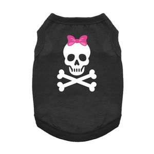 Pirate Skull with Pink Bow Dog Tank