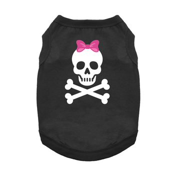 Pirate Skull with Pink Bow Dog Tank
