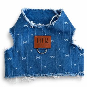 Printed Bow Denim Harness