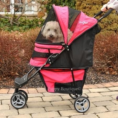 dog stroller pink Regal Pet Stroller- Raspberry