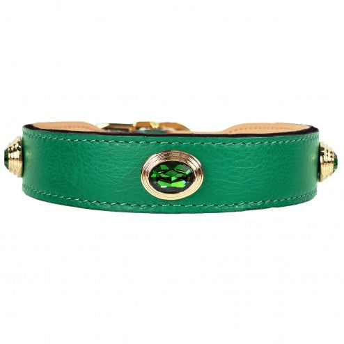 The Royal Collection Dog Collar in Emerald Green and Gold