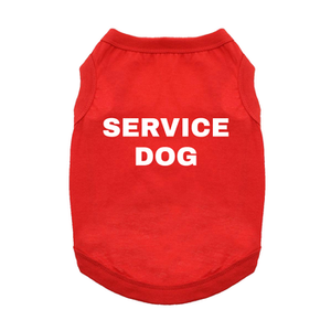 Service Dog Dog Shirt - Flame Scarlet Red
