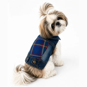 Green Plaid Panel Vest