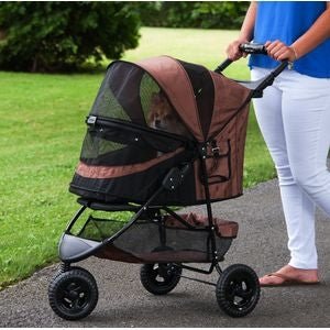 pet gear no zip stroller Pet Gear Chocolate Special Edition No-Zip Pet Stroller, Brown