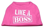 Like a Boss Screen Print Shirt in Hot Pink