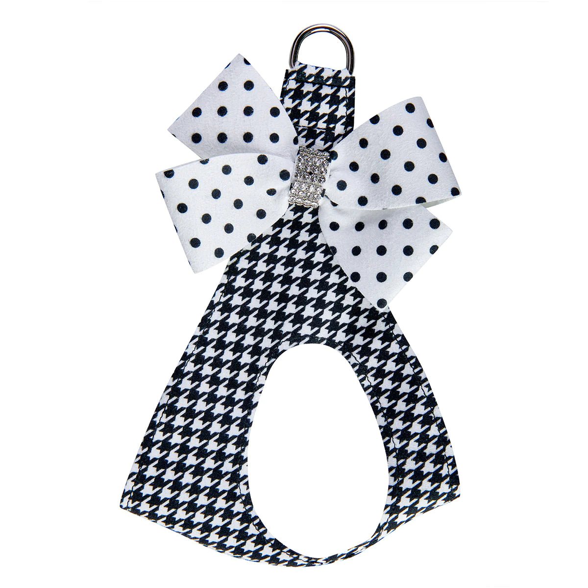 BLACK & WHITE POLKA DOT NOUVEAU BOW DOG LEASH