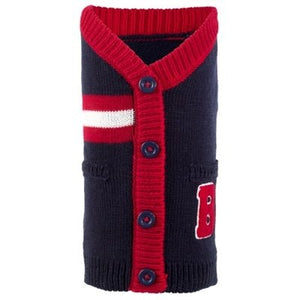 Varsity Cardigan - Red - Posh Puppy Boutique