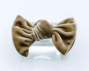 Velvet Knot Bow- Latte Posh Puppy Boutique
