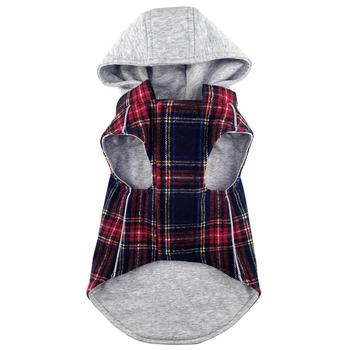 Weekender Dog Sweatshirt Hoodie Red Black Plaid Flannel