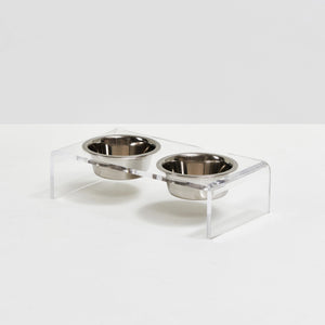 Small Clear Elevated Pet Feeder