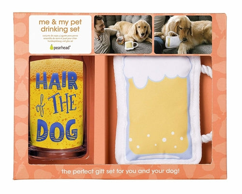 Beer Dog Toy with Matching Dog Beer Glass for Human
