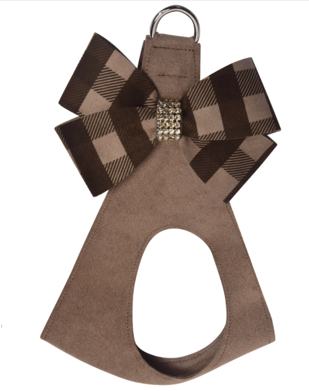 Susan Lanci Fawn Gingham Nouveau Bow Step In Harness