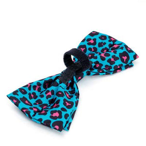 Leopard Teal/Pink Bow Tie
