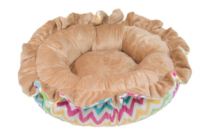 Lily Pod Bed in Ocean Wave and Divine Caramel