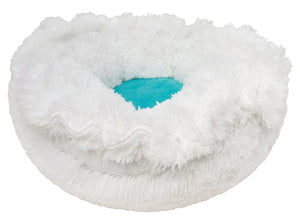 Lily Pod Bed in Snow White and Aquamarine