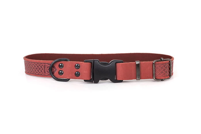 Coral Celtic Sport Quick-Release Leather Collar