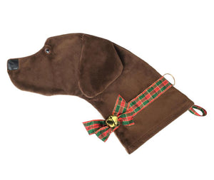 Chocolate Labrador Decorative Dog Christmas Stocking