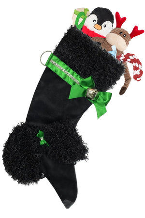 Black Poodle Decorative Dog Christmas Stocking