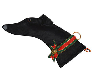 Black Greyhound Decorative Dog Christmas Stocking