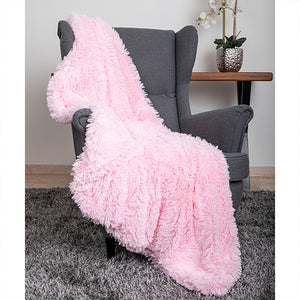 Shag Throw Dog Blanket in Light Pink