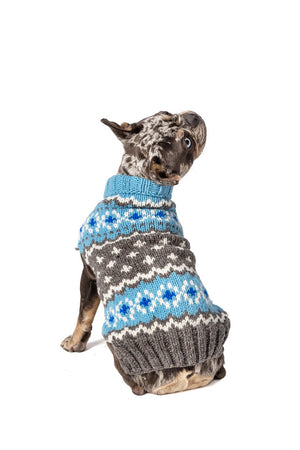 Light Blue Fairisle Dog Sweater