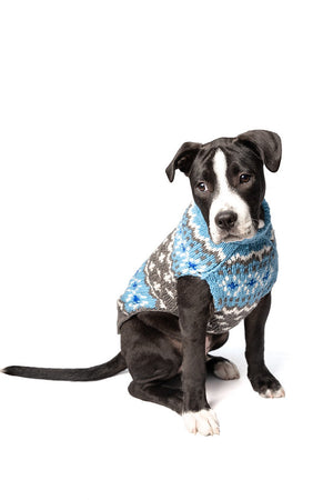 Light Blue Fairisle Dog Sweater