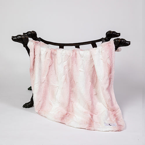 Cashmere Dog Blanket in Pink Angora