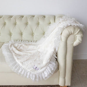 Romantic Dog Blanket in Ivory