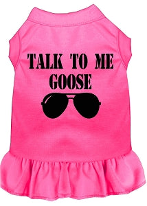 Talk to me Goose Screen Print Dog Dress in Many Colors