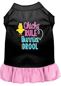 Chicks Rule Screen Print Dog Dress in Many Colors