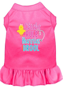 Chicks Rule Screen Print Dog Dress in Many Colors