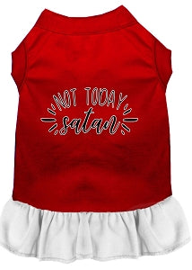 Not Today Satan Screen Print Dog Dress in Many Colors
