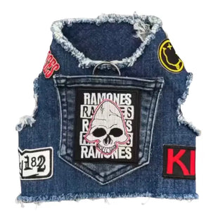 Upcycled Denim Rocker Harness- Ramones