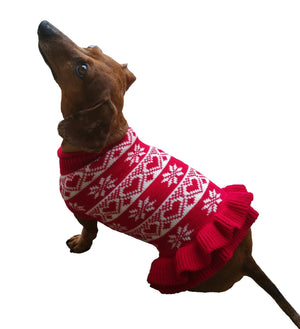 Hearts and Snowflakes Sweater Dress - Posh Puppy Boutique