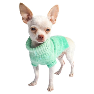 Luxury Sparkle Angora Blend Turtleneck Sweater - Seafoam Dip Dye - Posh Puppy Boutique